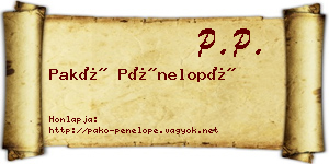 Pakó Pénelopé névjegykártya